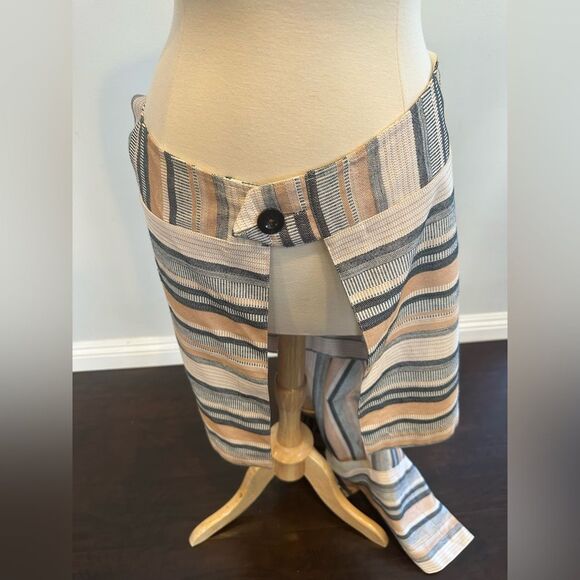 ROSETTA GETTY Striped White, Grey, Orange, Apron Halter Women's Top Size 10 - Picture 11 of 12